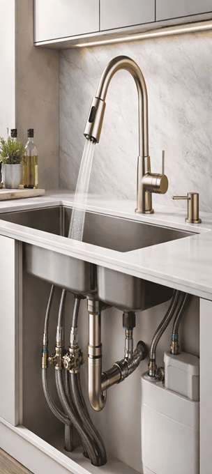 Kitchen faucet engineering components